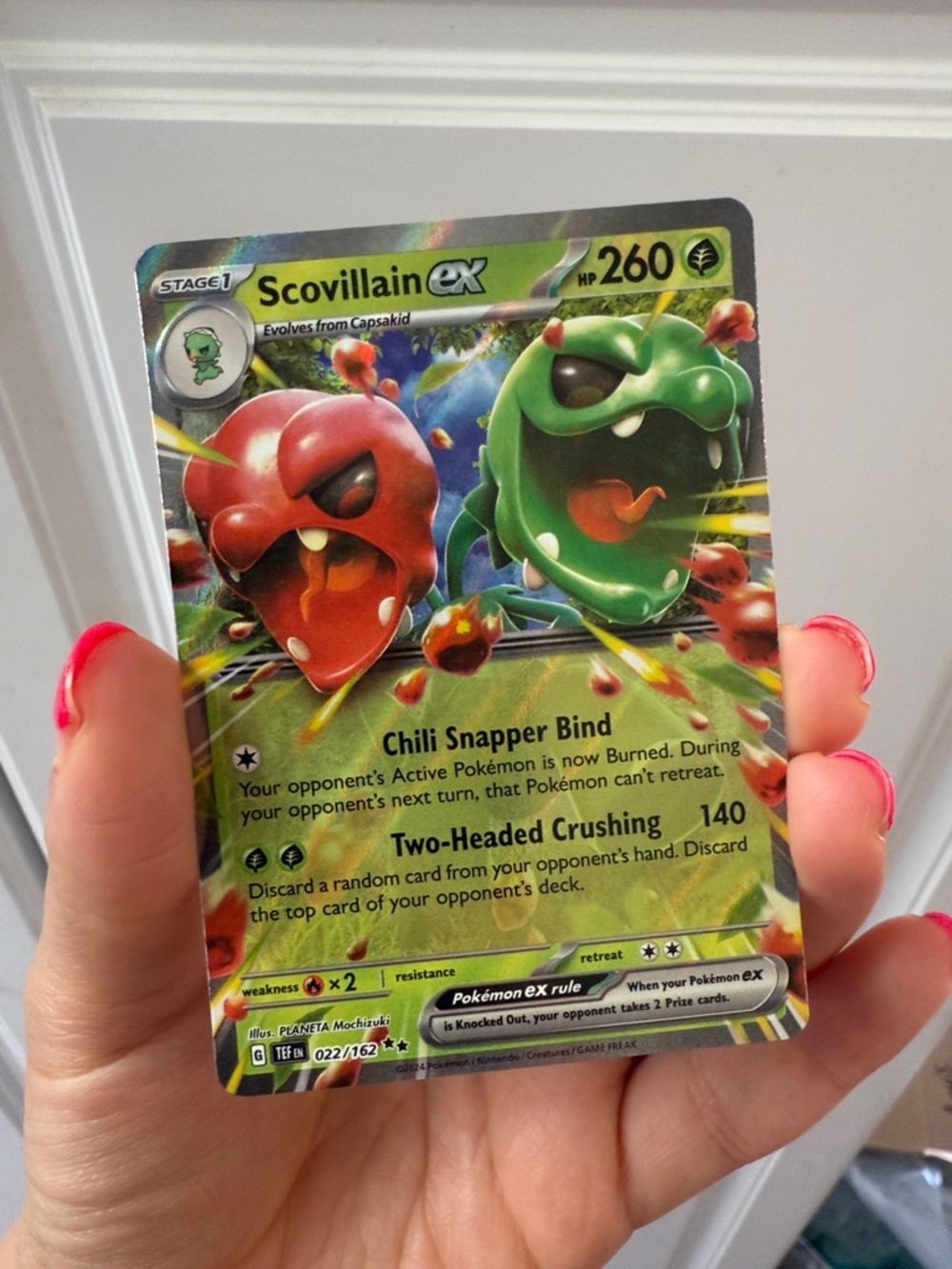 Scovillain EX Double Rare Pokemon Card 022/162 Temporal Forces